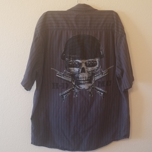 Harley-Davidson Skull button down short sleeve - Picture 4 of 7